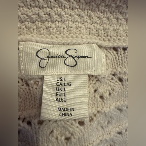 JESSICA SIMPSON Crop Cardigan Sweater Size Large Sage Knitted Casual Winter. - Picture 8 of 11